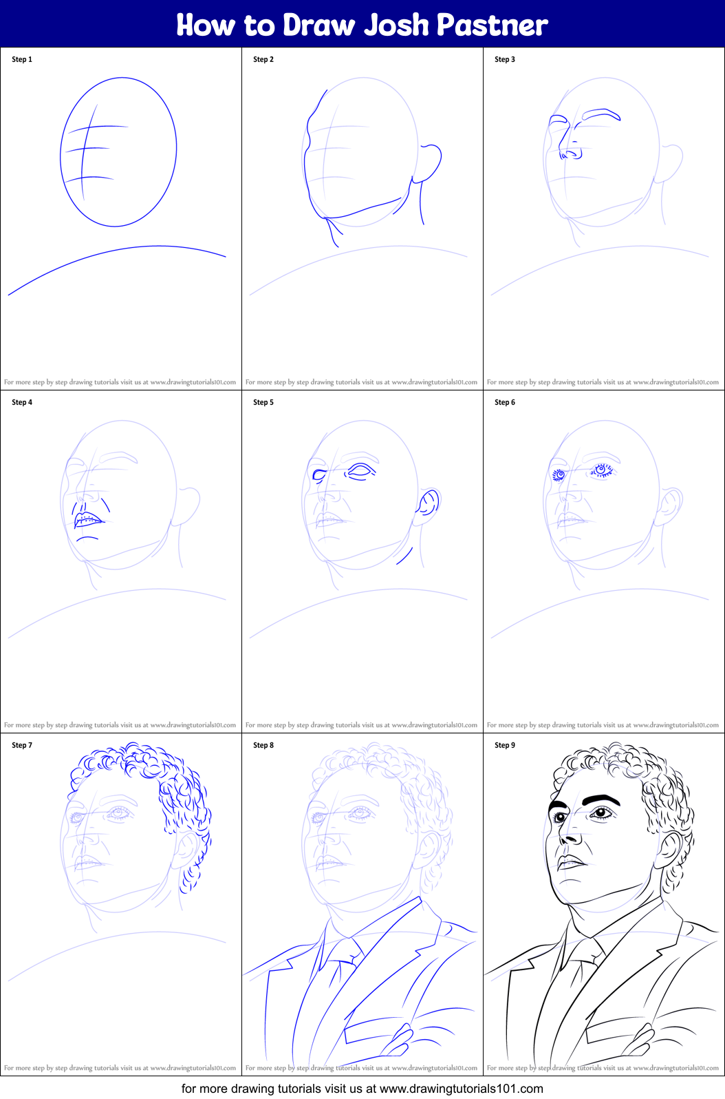 How to Draw Josh Pastner Printable Step by Step