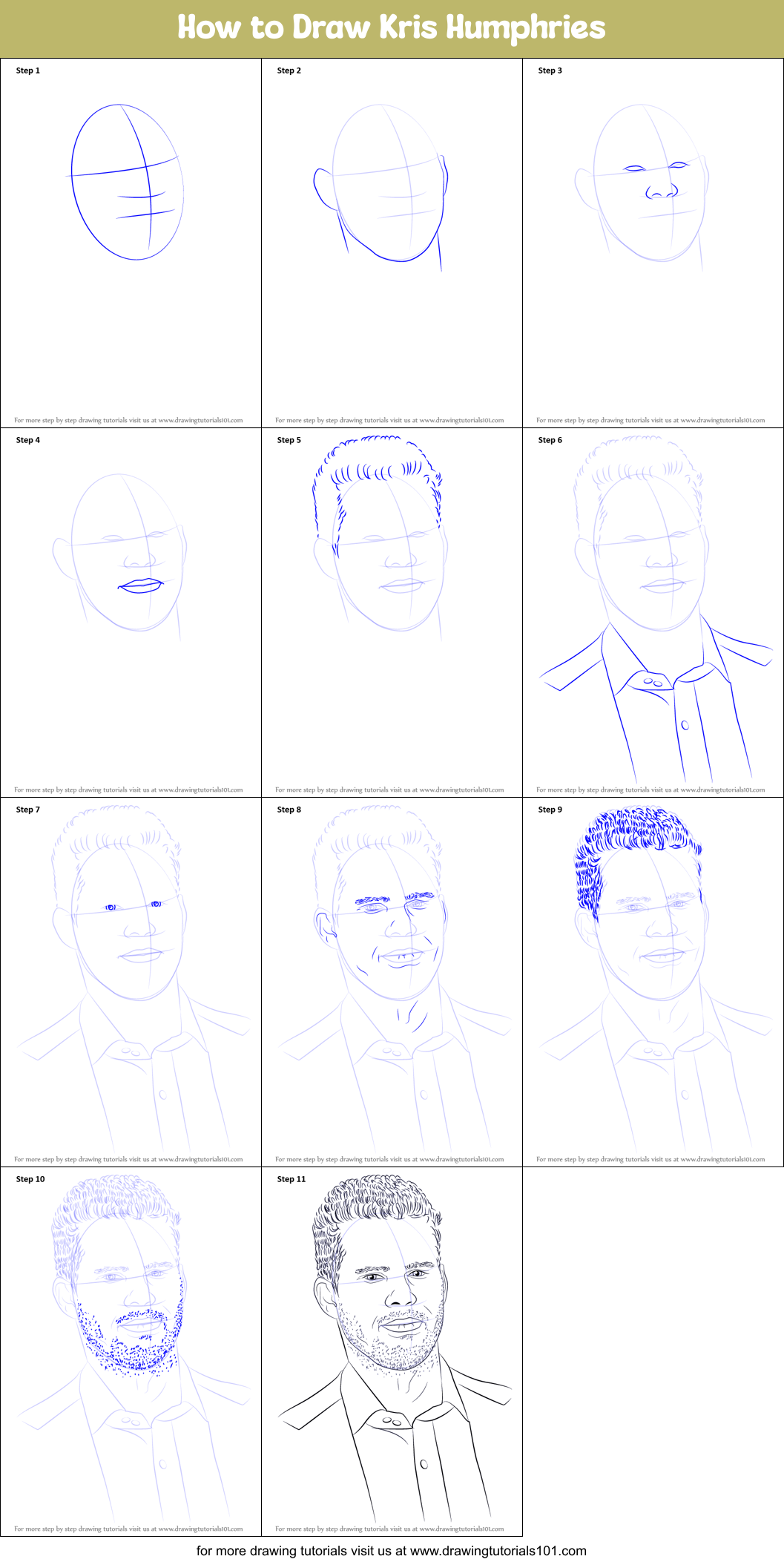 How to Draw Kris Humphries Printable Step by Step