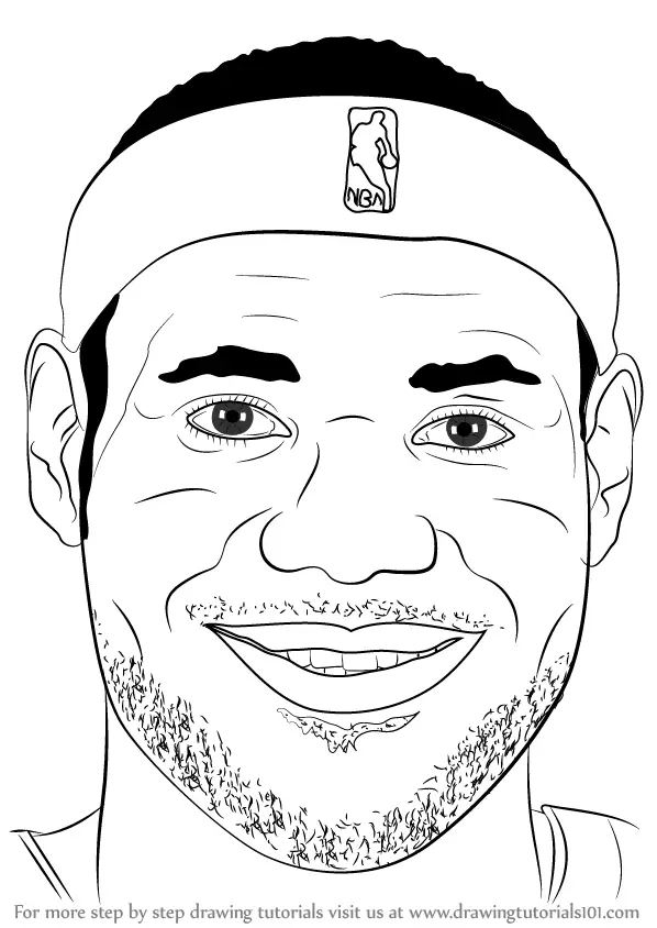 Learn How to Draw LeBron James Face (Basketball Players) Step by Step