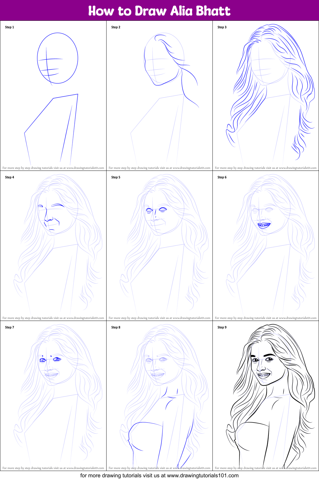Ananya easy art - How to draw Alia bhatt sketch step by... | Facebook