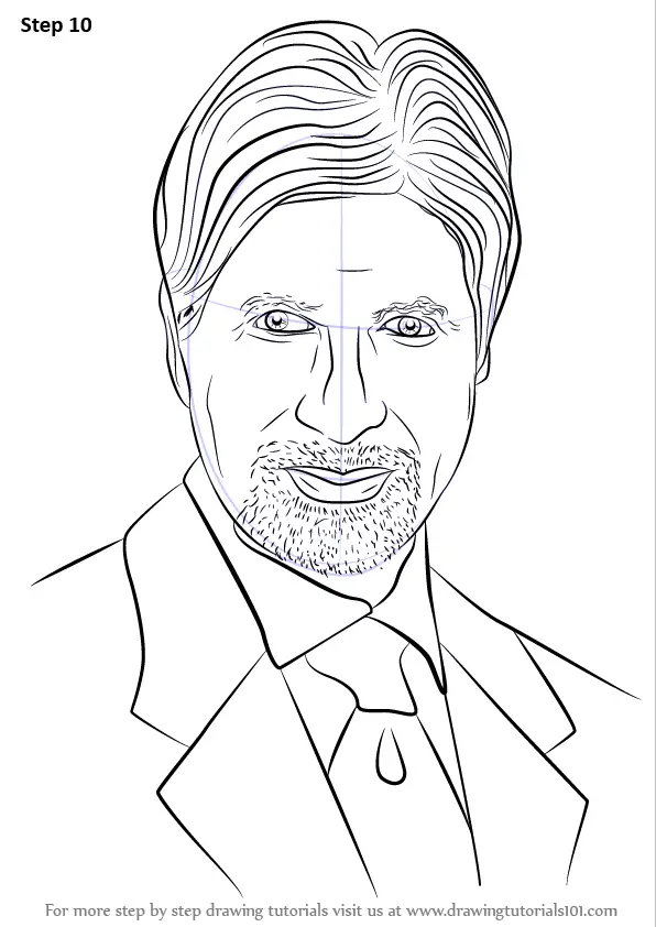 Learn How to Draw Amitabh Bachchan (Celebrities) Step by