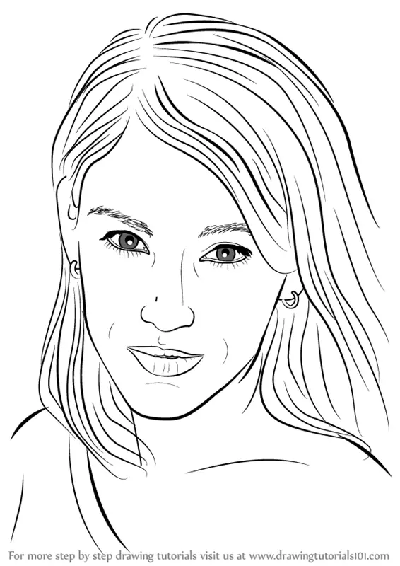 How to Draw Amy Jo Johnson (Celebrities) Step by Step ...