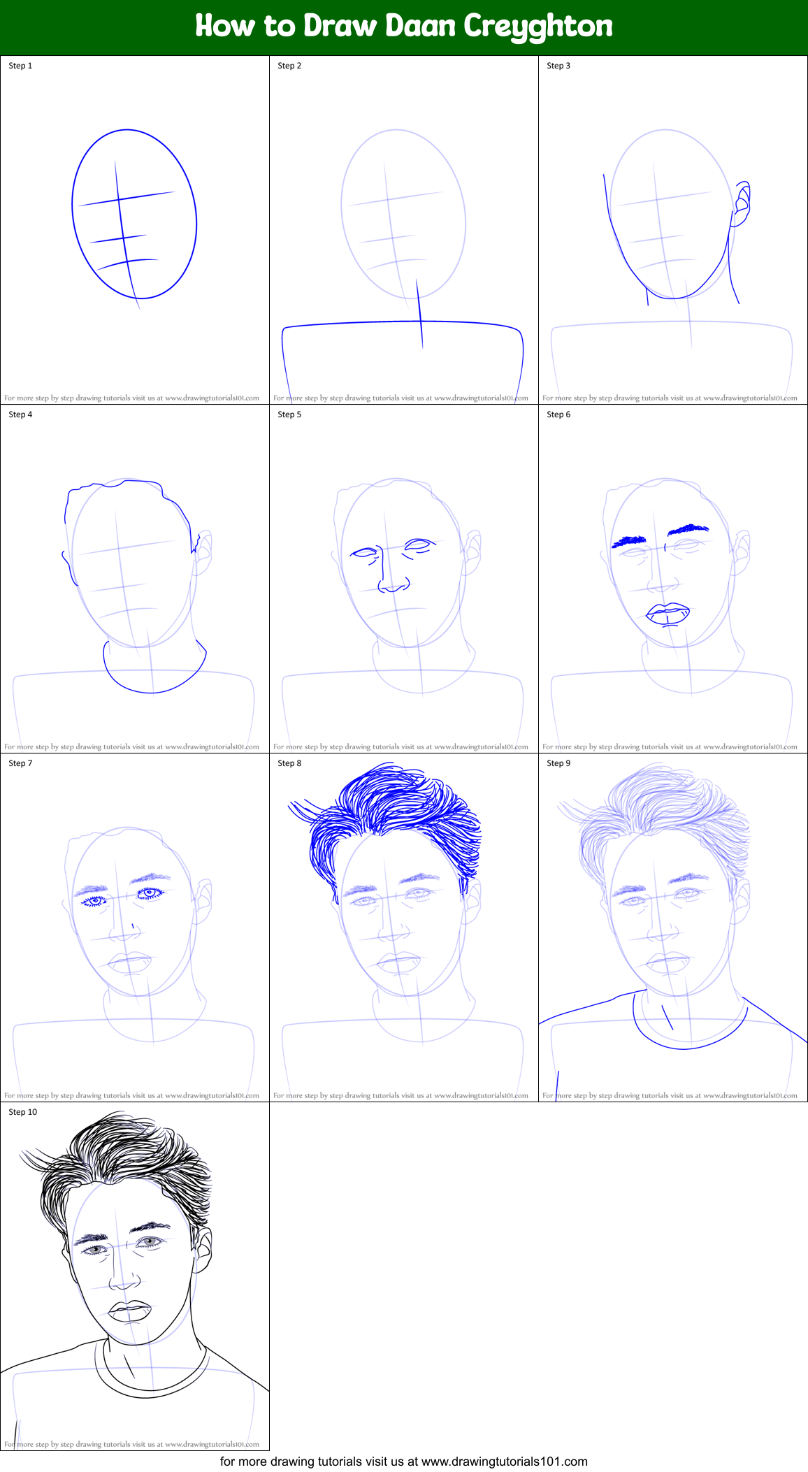 How to Draw Daan Creyghton Printable Step by Step