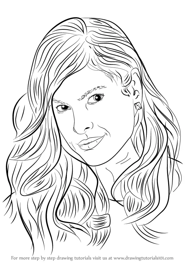 Learn How to Draw Eva Mendes (Celebrities) Step by Step : Drawing Tutorials