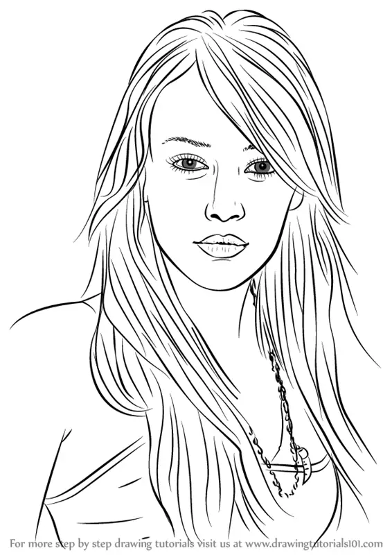 How to Draw Hilary Duff (Celebrities) Step by Step ...