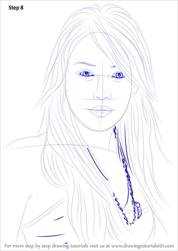 Learn How to Draw Hilary Duff (Celebrities) Step by Step : Drawing ...
