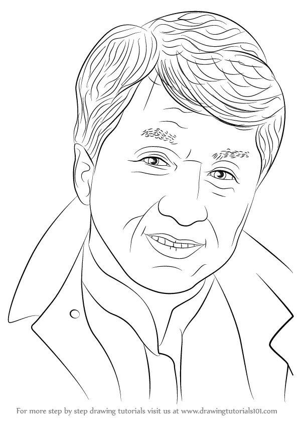 Learn How to Draw Jackie Chan (Celebrities) Step by Step : Drawing