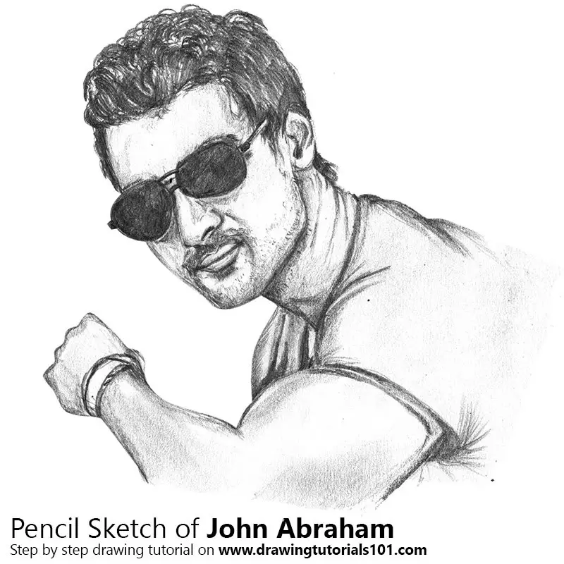 Pencil Sketch of John Abraham - Pencil Drawing