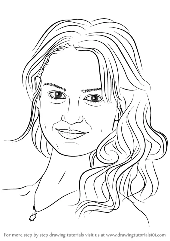 Learn How to Draw Lily James (Celebrities) Step by Step : Drawing Tutorials