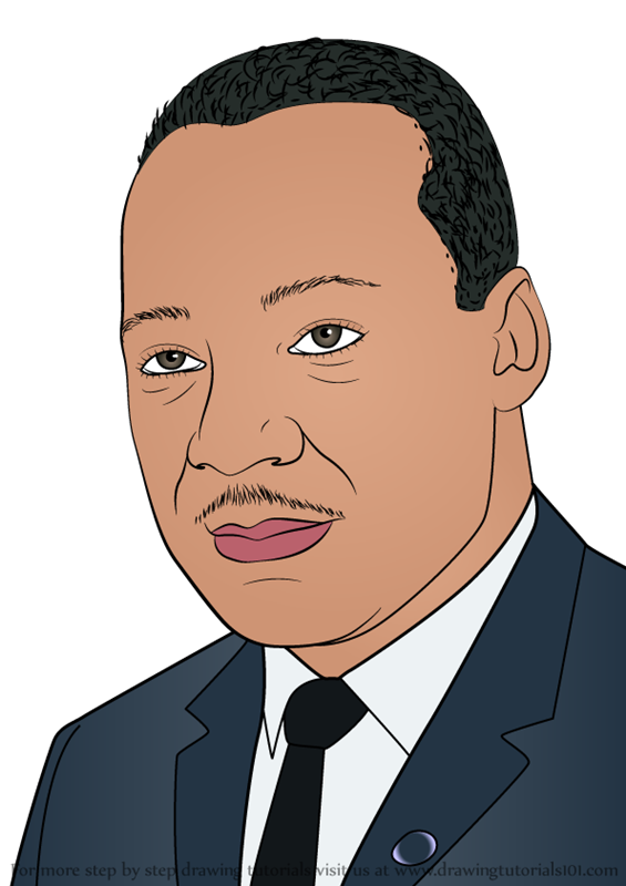 Learn How to Draw Martin Luther King Jr (Celebrities) Step by Step : Drawing Tutorials