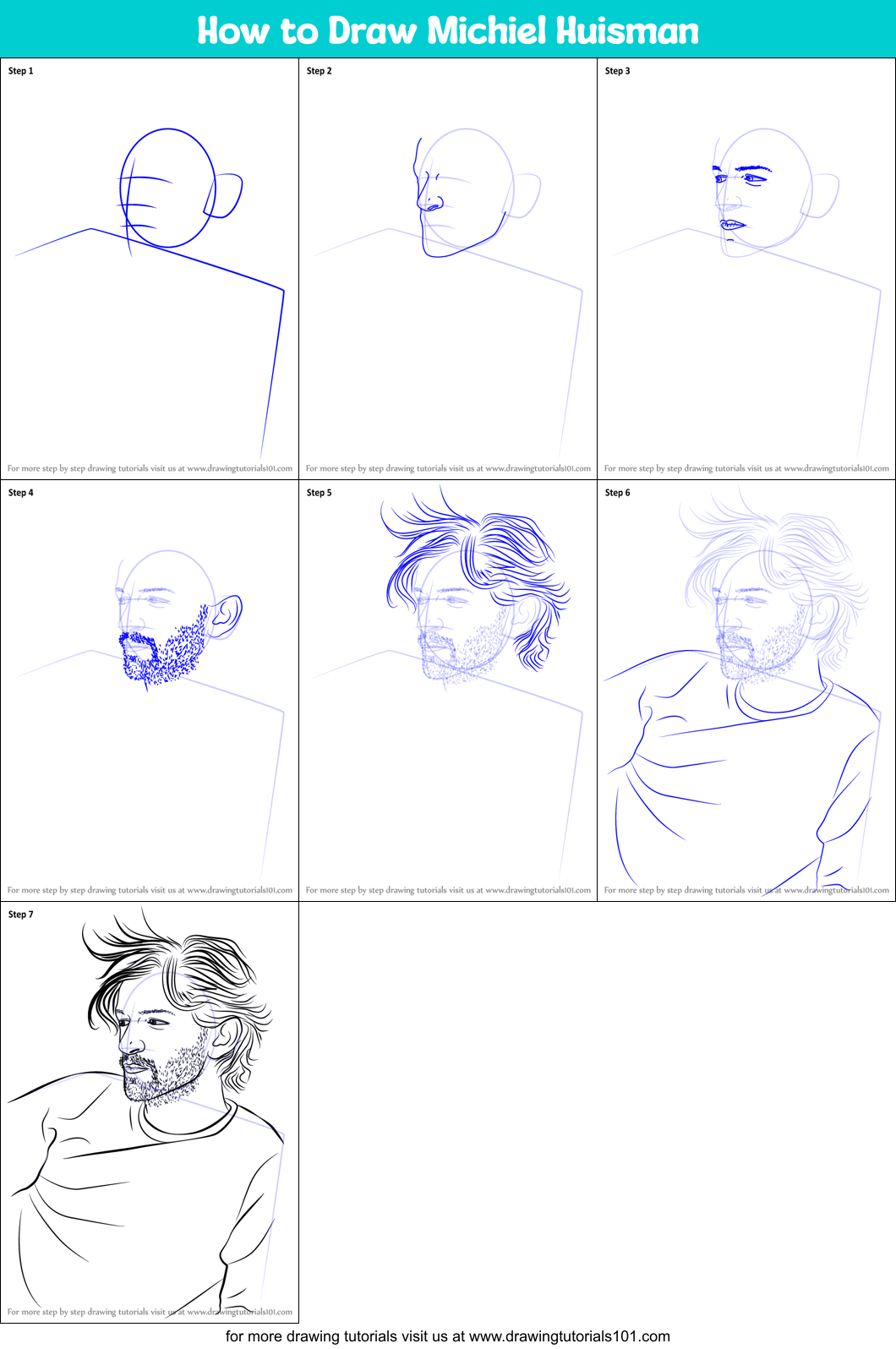 How to Draw Michiel Huisman Printable Step by Step