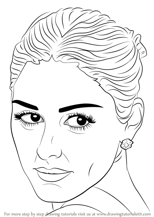 Step by Step How to Draw Olivia Palermo : DrawingTutorials101.com