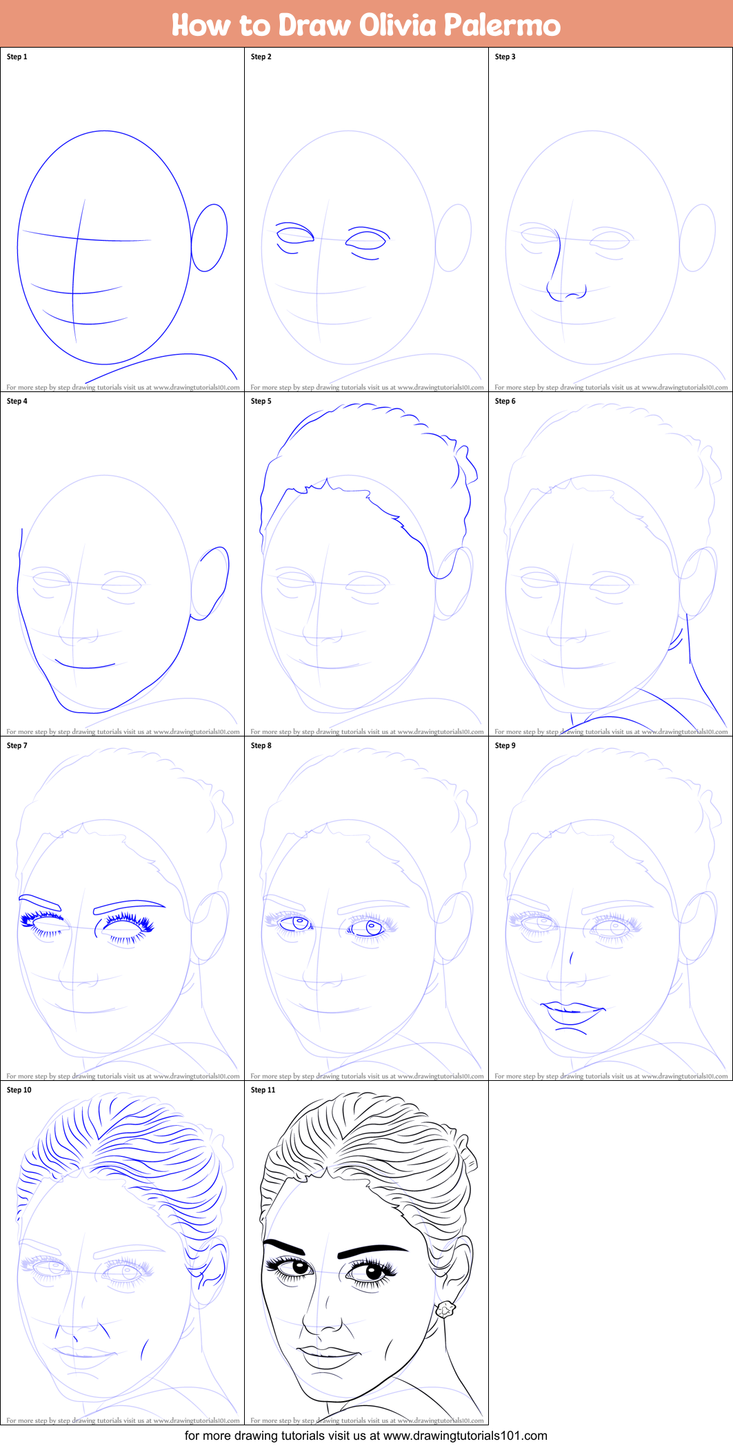 How to Draw Olivia Palermo Printable Step by Step
