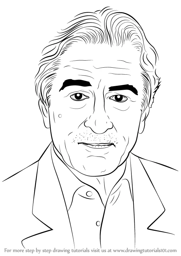 Learn How to Draw Robert De Niro (Celebrities) Step by Step : Drawing