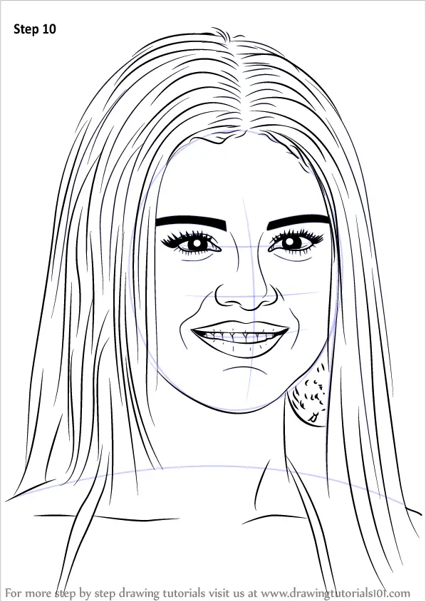 How To Draw Selena Gomez  Step By Step Tutorial  Cool Drawing Idea