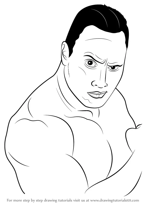 Learn How to Draw Dwayne Johnson aka The Rock (Celebrities) Step by