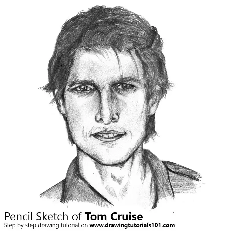 Pencil Sketch of Tom Cruise - Pencil Drawing