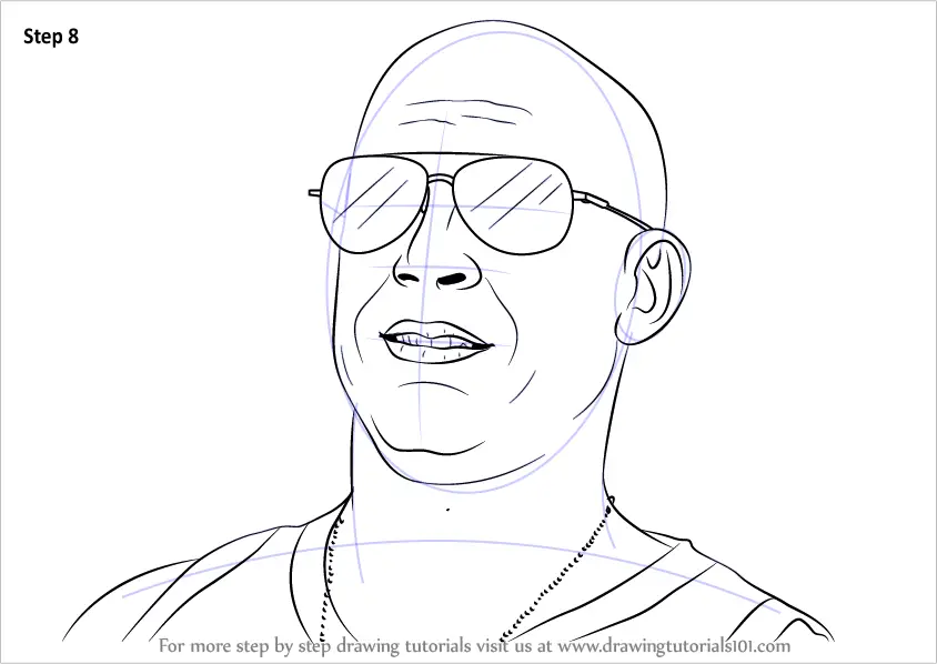 Learn How to Draw Vin Diesel (Celebrities) Step by Step : Drawing Tutorials