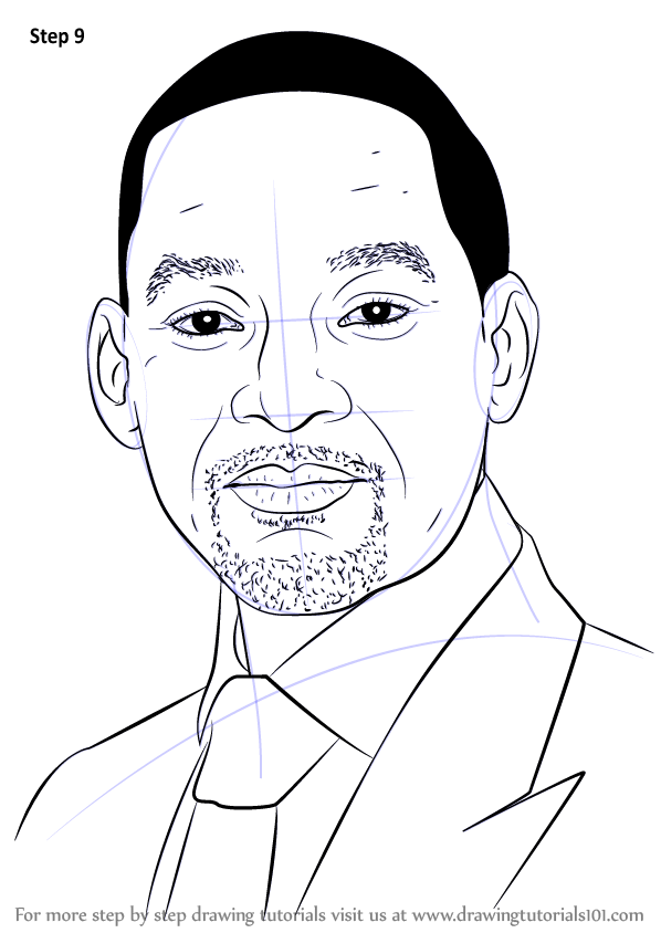 Learn How to Draw Will Smith (Celebrities) Step by Step : Drawing Tutorials