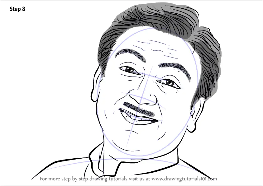 Learn How to Draw Dilip Joshi aka Jethalal (Characters) Step by Step :  Drawing Tutorials