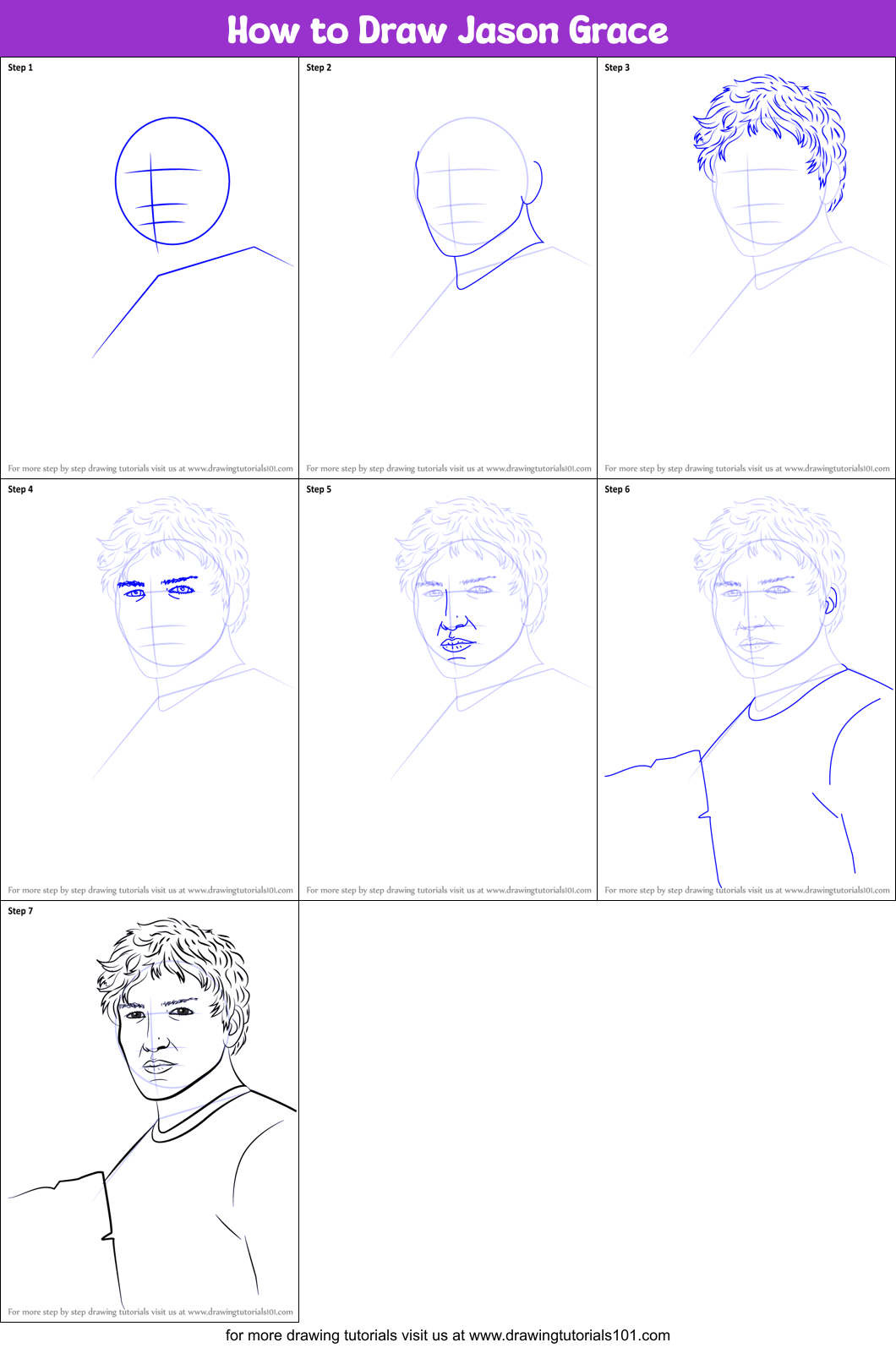 How to Draw Jason Grace Printable Step by Step