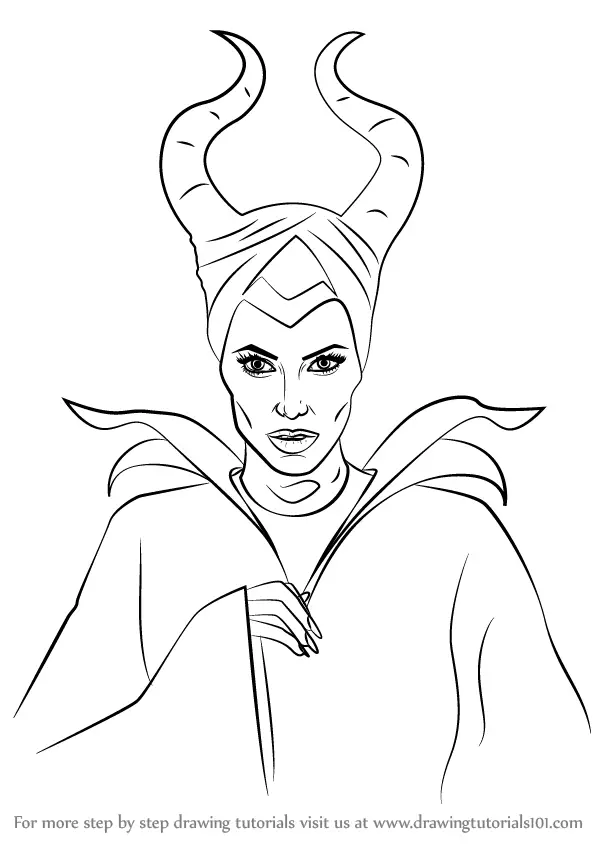 Learn How to Draw Maleficent (Characters) Step by Step : Drawing Tutorials....