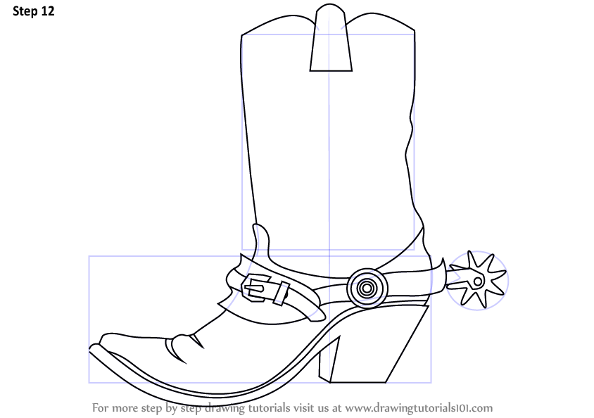 how to draw a cowboy boot