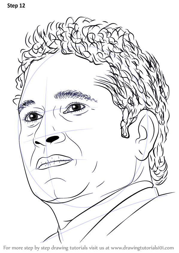 Learn How to Draw Sachin Tendulkar Cricketers Step by 