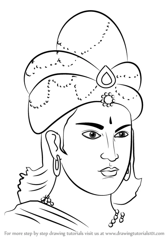 Learn How to Draw King Ashoka Emperors Step by Step  Drawing Tutorials