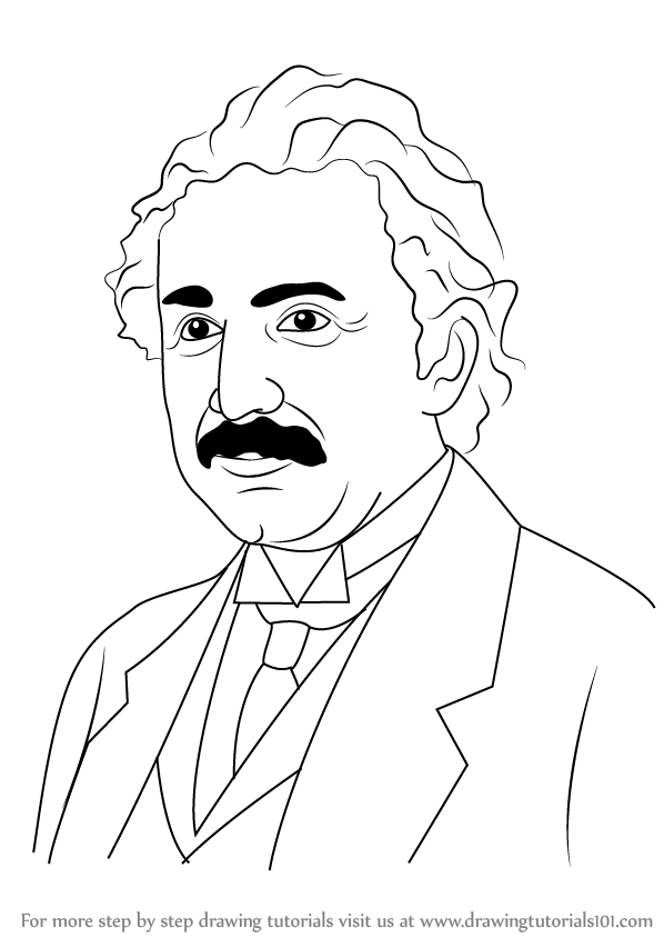 Learn How to Draw Albert Einstein (Famous People) Step by Step