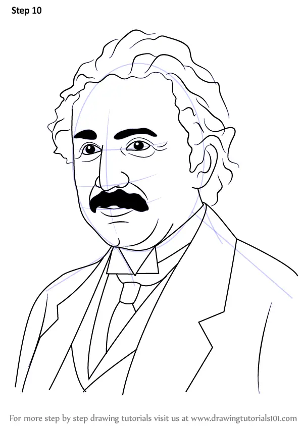 Learn How to Draw Albert Einstein (Famous People) Step by Step : Drawing  Tutorials
