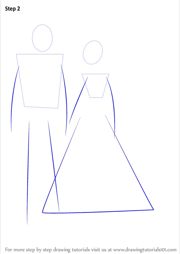 Learn How To Draw Bride And Groom For Kids Famous People Step By
