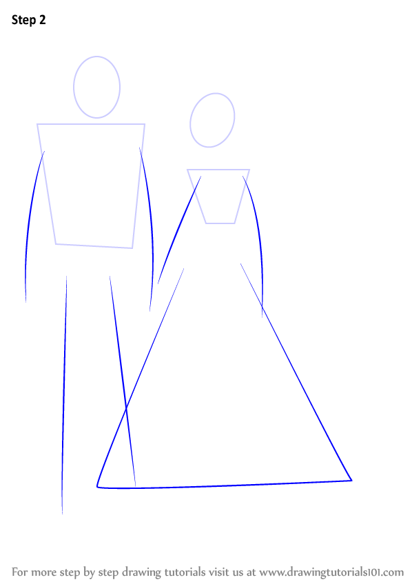 Learn How To Draw Bride And Groom For Kids Famous People Step By