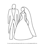 How to Draw Bride and Groom for Kids