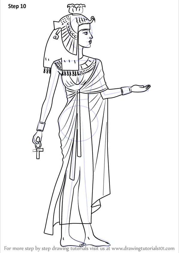 Learn How to Draw Cleopatra Famous People Step by Step 