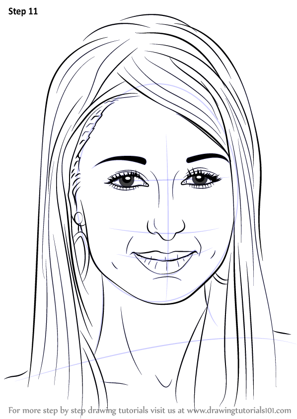 Learn How to Draw Paris Hilton (Famous People) Step by Step : Drawing Tutorials