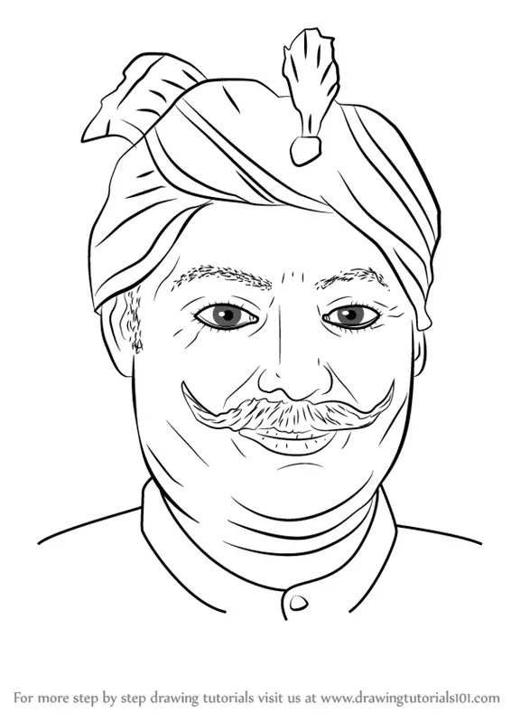 Learn How to Draw Veer Narayan Singh (Famous People) Step by Step : Drawing  Tutorials