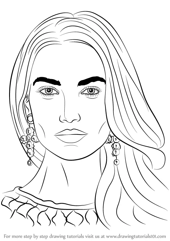 How to Draw Lily Aldridge (Female Models) Step by Step ...