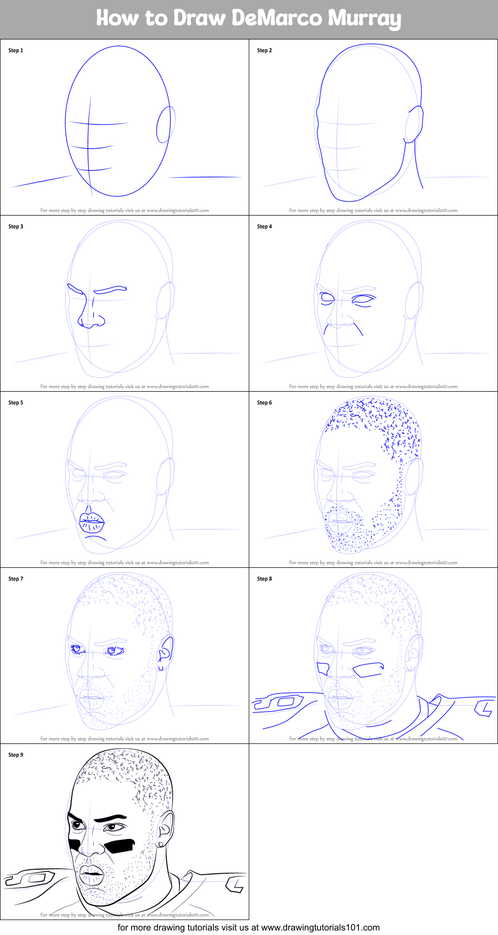 How to Draw DeMarco Murray Printable Step by Step
