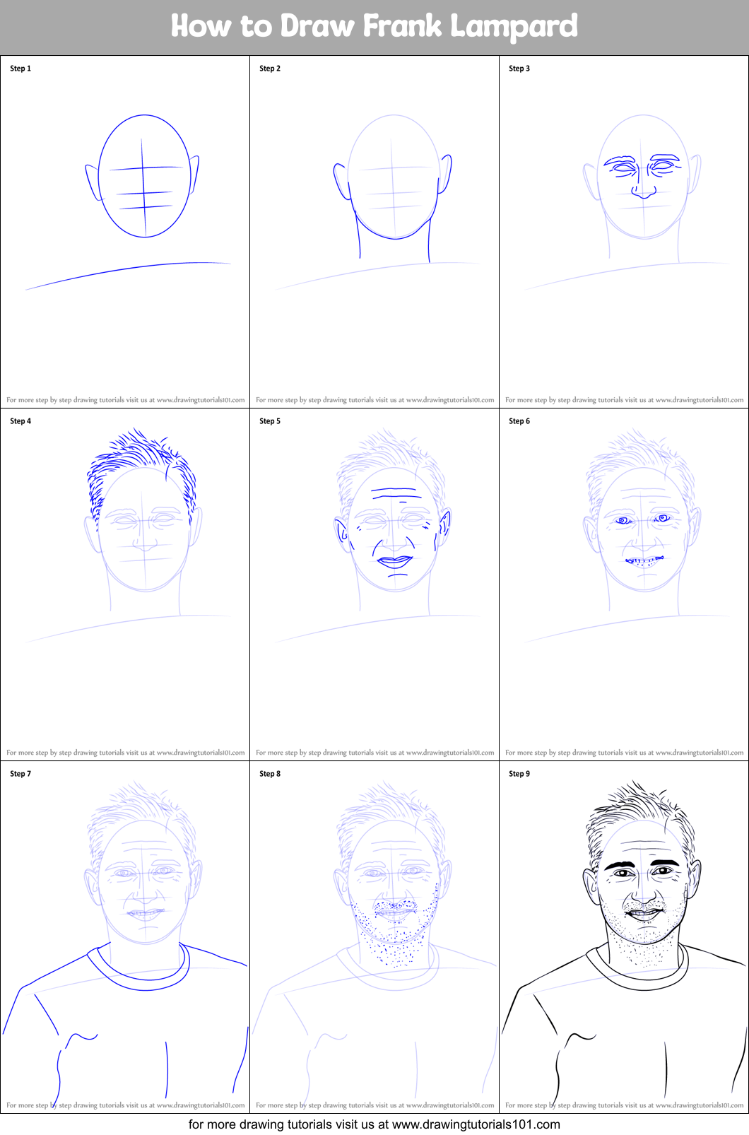How to Draw Frank Lampard Printable Step by Step