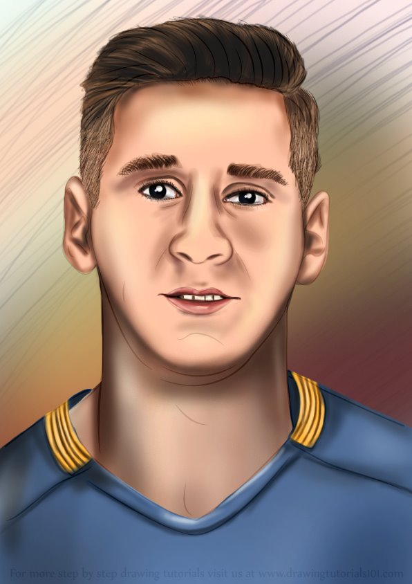 How to Draw Lionel Messi printable step by step drawing sheet :  DrawingTutorials101.com