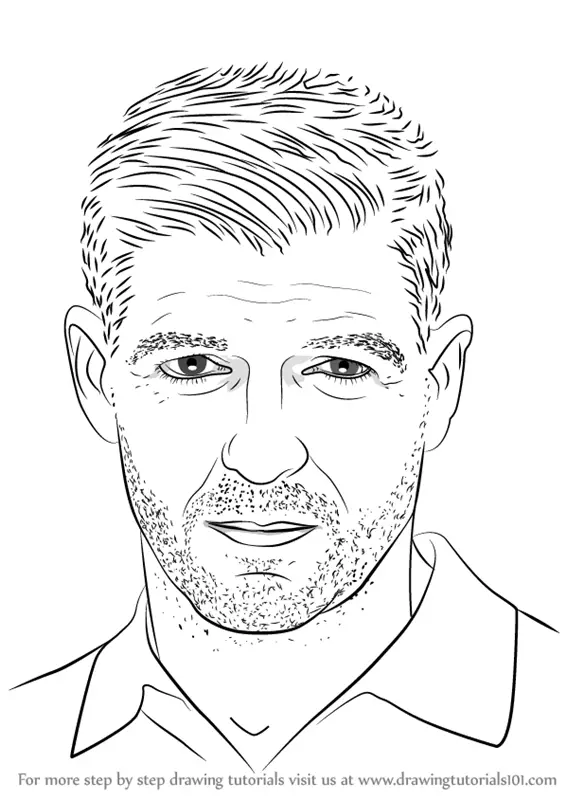 How to Draw Steven Gerrard (Footballers) Step by Step ...