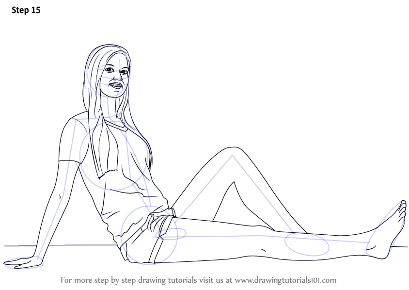 Learn How To Draw A Pretty Girl Sitting Girls Step By Step