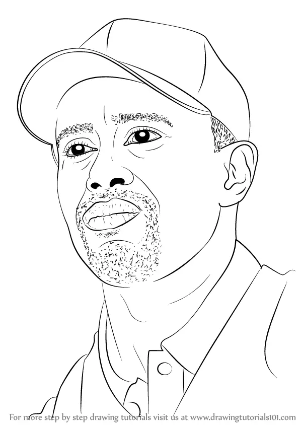 Learn How to Draw Tiger Woods Golfers Step by Step Drawing Tutorials