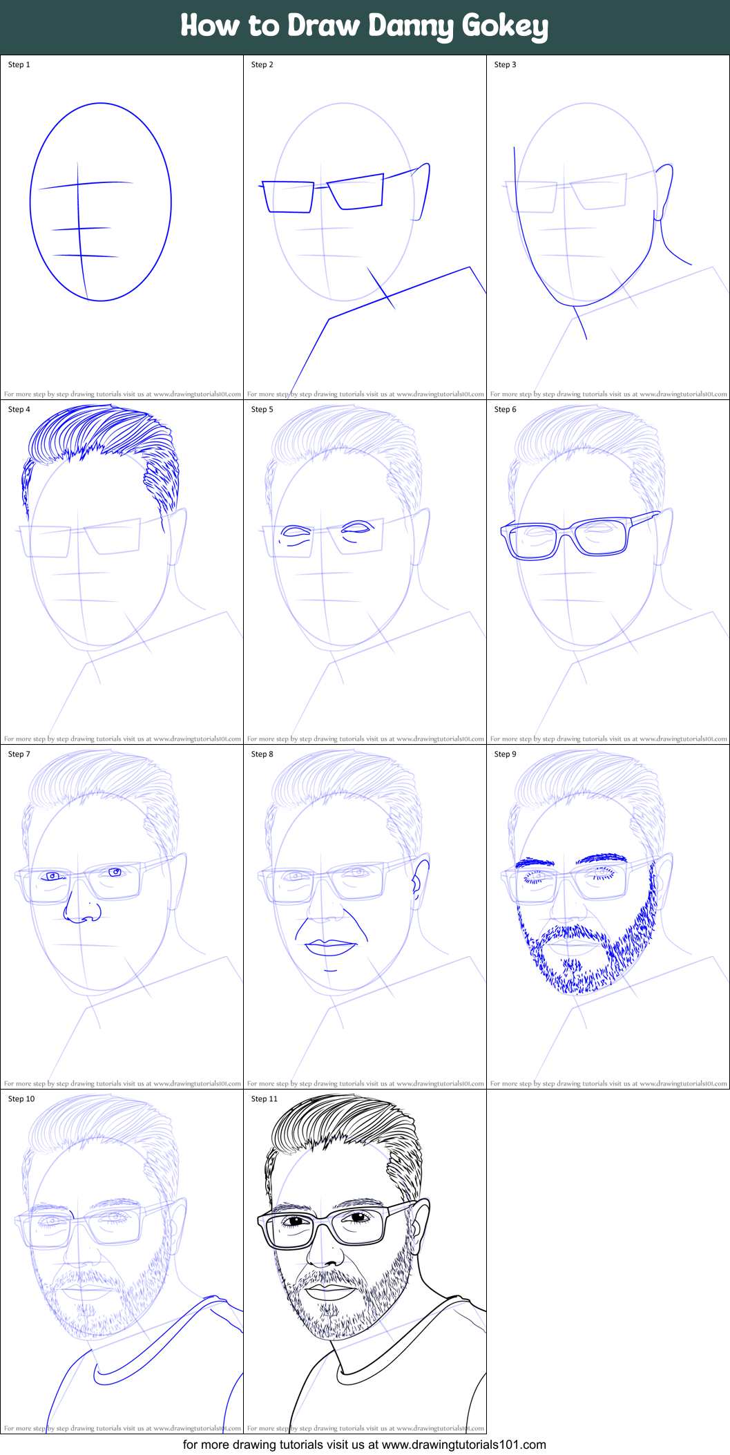 How to Draw Danny Gokey Printable Step by Step