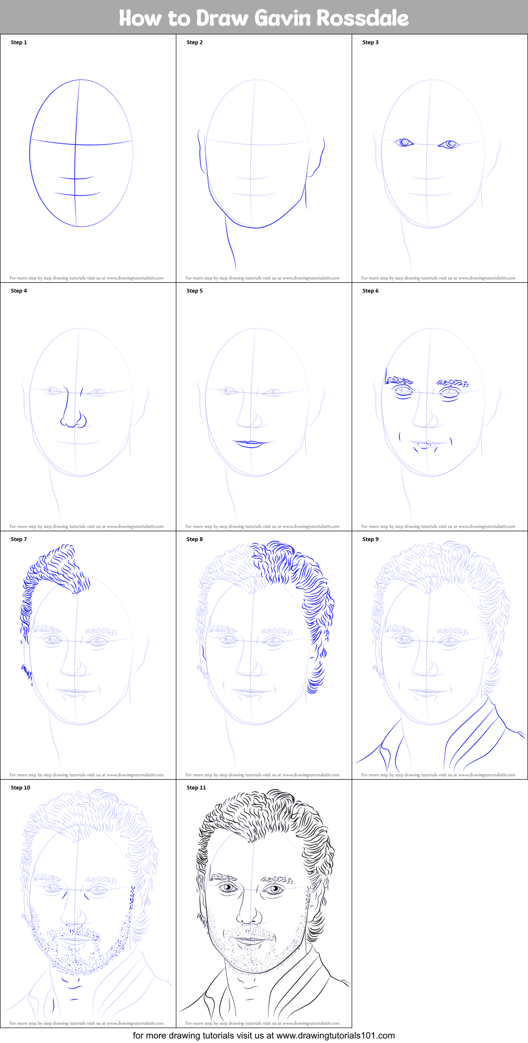 How to Draw Gavin Rossdale Printable Step by Step