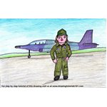 How to Draw an Airforce Pilot for Kids Scene