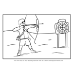 How to Draw an Archer Shooting Scene
