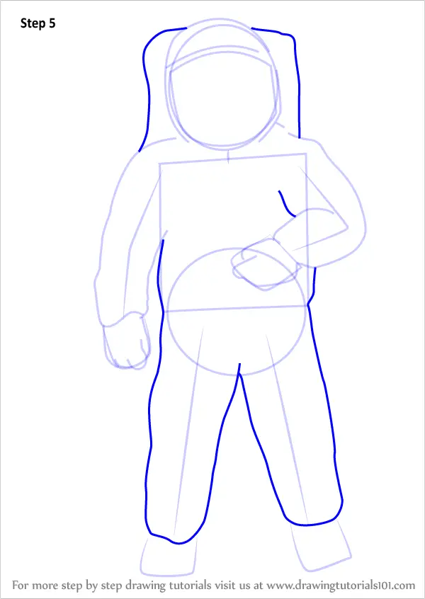 Learn How to Draw an Astronaut (Other Occupations) Step by Step