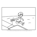 How to Draw a Boy Long Jump Sports Scene